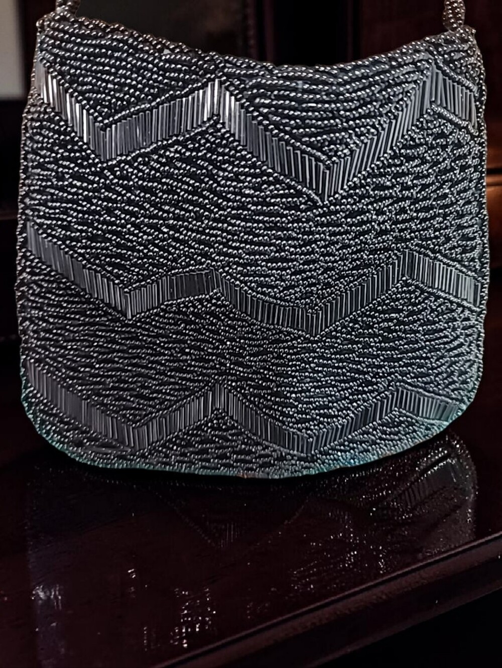 Vintage Beaded Soft Bag.. - Picture 2 of 6